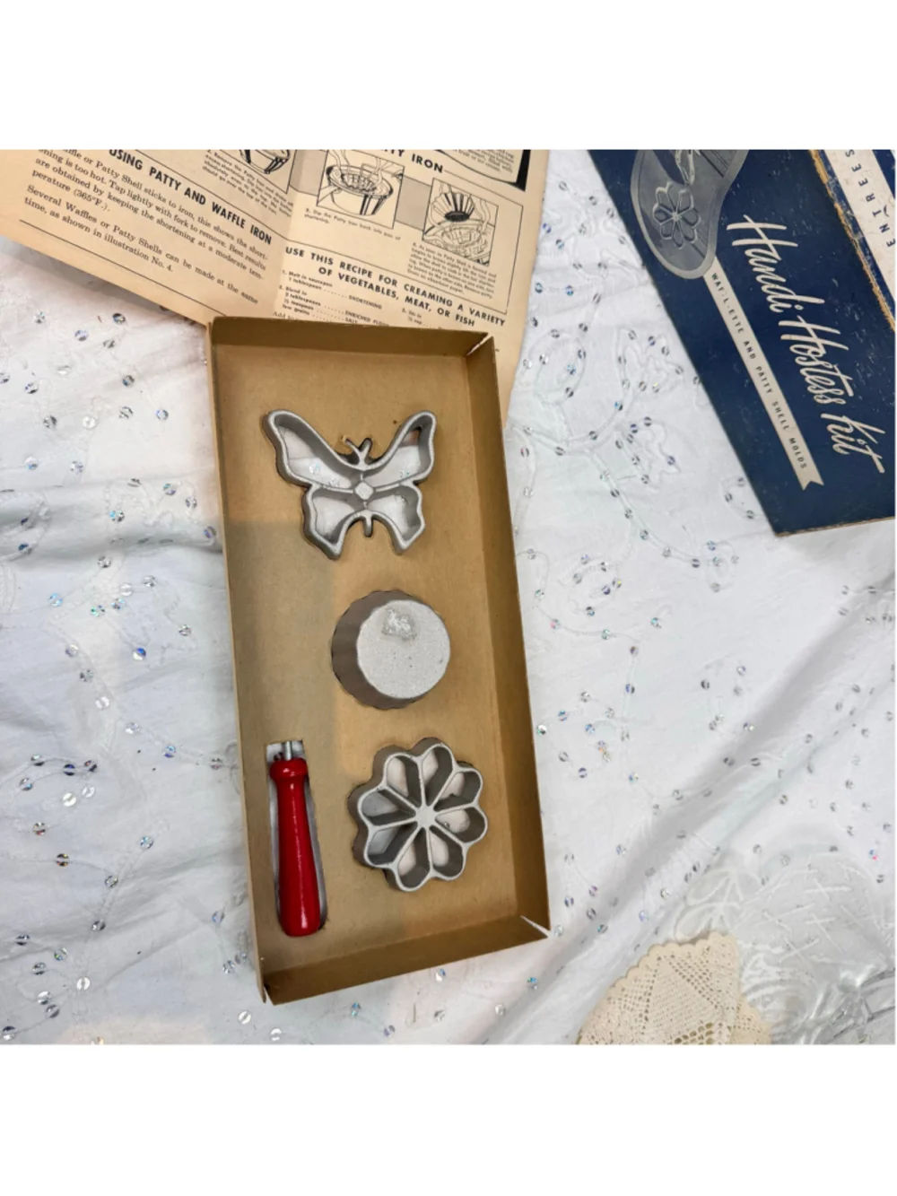 Vintage 1950s Handi Hostess Kit | Bonley Waf-L-Ette & Patty Shell Molds | Comple